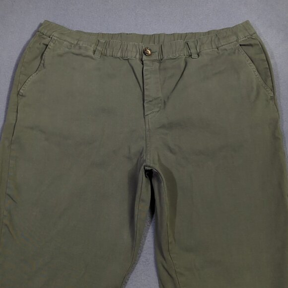 Cove USA Pants Men's 38 Green Chino Pants Stretch Elastic Waist Casual - Picture 5 of 11